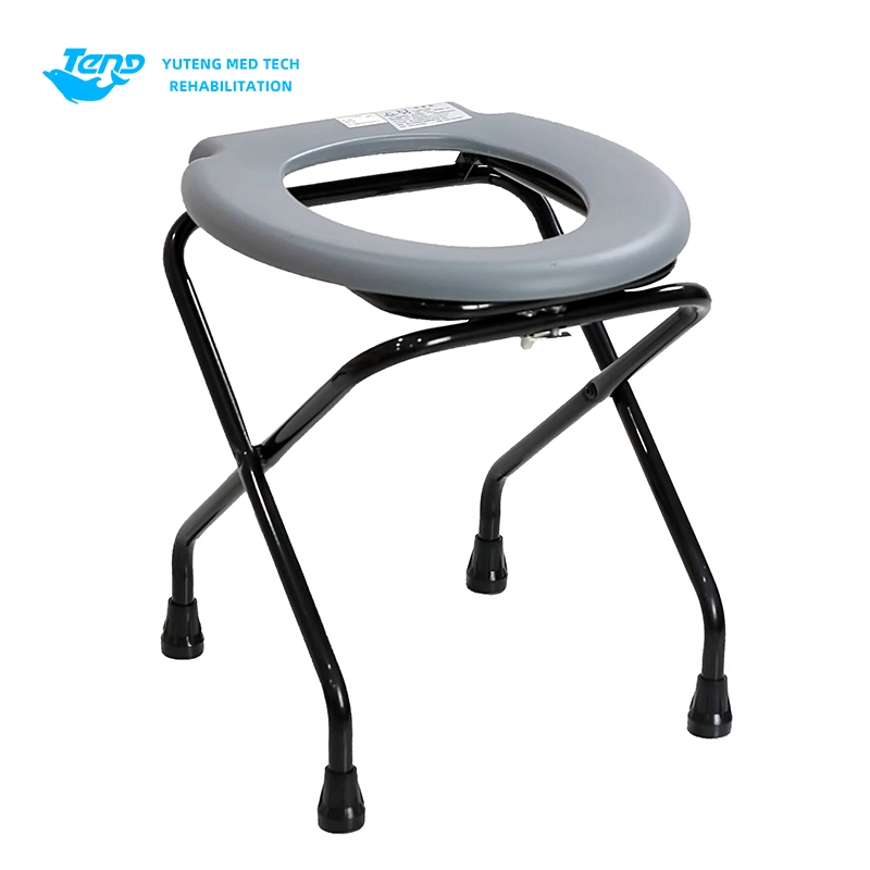 Kursi toilet lipat baja portabel