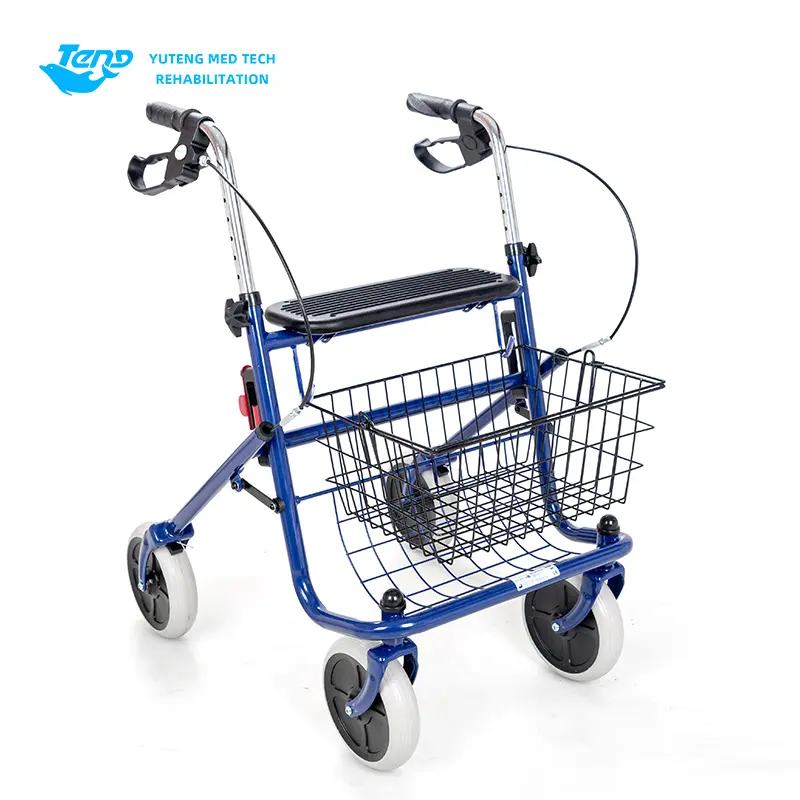 Walker rollator dengan keranjang